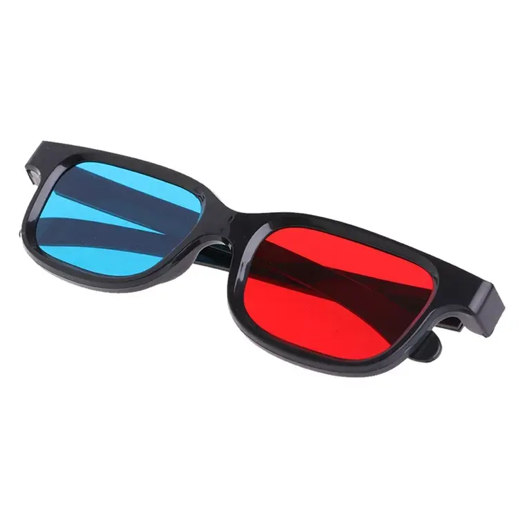 3D映画ゲーム用3DメガネシンプルスタイルOEMロゴ卸売プラスチック赤青3Dメガネ