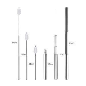 彩色可重复使用可折叠吸管便携式伸缩吸管金属吸管带盒 - Product Image 4