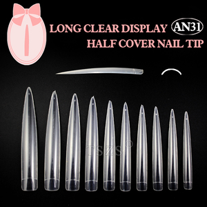 TSZS sıcak satış 10 adet/paket 2XL XXXL sivri eğrisi Stiletto yanlış Nails uzun şeffaf doğal tırnak ipuçları ekstra ABS ekran çivi - Product Image 6