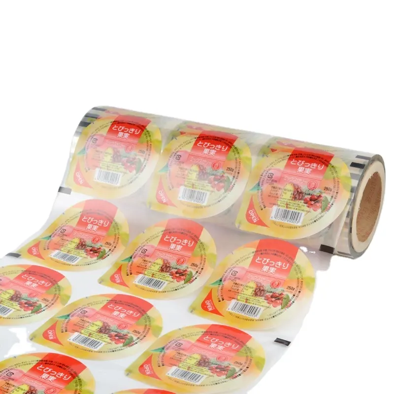 Customized Printing PP Bubble Tea Cup Lid Sealing Shrinkable Roll Film Sealing Film Jar Aluminum Foil Cover Film