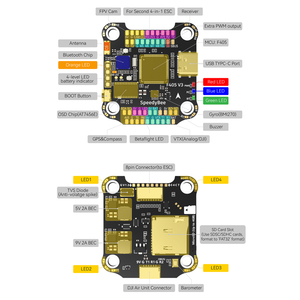 Speedybee V3 F405 F4ควบคุมการบิน BLS FC และ ESC STACK flytower 3-6S สำหรับโดรนแข่งขัน h/analog/vtc FPV - Product Image 3