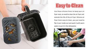 <span class=keywords><strong>2025</strong></span> nóng bán hình chữ nhật tái sử dụng và chịu nhiệt Silicone Silicone Nồi chiên không khí lót cho Nồi chiên không khí nướng - Product Image 4