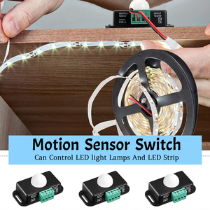 Alta calidad 12V 24V Mini PIR movimiento IR Detector infrarrojo Sensor interruptor temporizador ajustable luz LED cuerpo sensor módulo interruptor