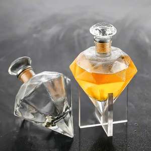 Premium Quality Unique Style Diamond Shape Spirits <strong>Wine</strong> Glass <strong>Bottle</strong> 700ml 750ml with Crown Style Cap - Product Image 1