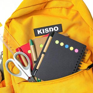 Cuaderno espiral de papel Kraft con bolígrafo, notas adhesivas y marcadores de página-Bloc de notas Compacto personalizado de 4,73 "x 5,9" - Product Image 3