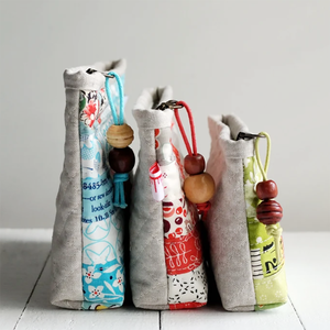 Saco Zippered Criativo Prático Feito Sucata Tecido Pensativo Escolha para Presentes Festival Item Trocas Viagem Sacos Cosméticos