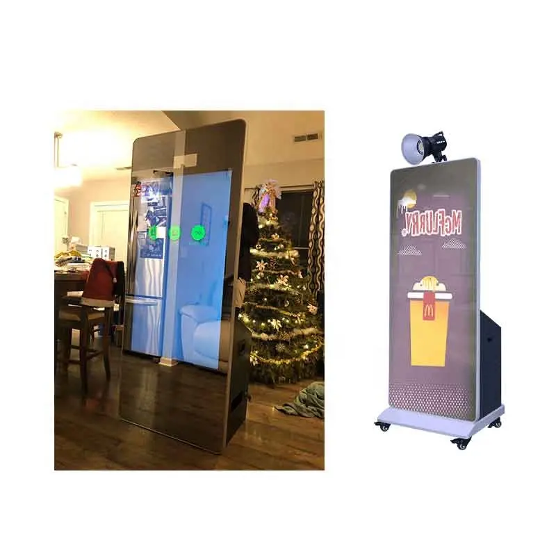 Instant Vending Touch Screen Kiosk Photobooth Machine, Interactive Mirror Booth Foto Selfie Machine