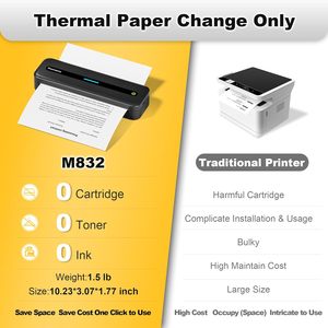 Termal mektup kağıt makinesi Mini A4 yazıcı Phomemo taşınabilir belge yazıcı baskı notları okulda uygun - Product Image 2