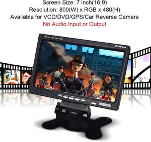 Monitor de vista trasera de coche Digital de camión de retroiluminación portátil de 7 pulgadas para cámara de respaldo de coche NTSC/PAL con soporte de control remoto - Product Image 3