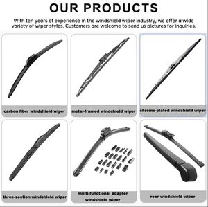 ใบปัดน้ำฝนไฮบริดอเนกประสงค์รุ่นใหม่ ปี 2025 ผลิตจากยางธรรมชาติและซิลิโคน ใช้ได้กับรถยนต์ 99% ขนาด 14-32 นิ้ว เงียบ ไร้โครง ดีไซน์ตามหลักอากาศพลศาสตร์ - Product Image 3