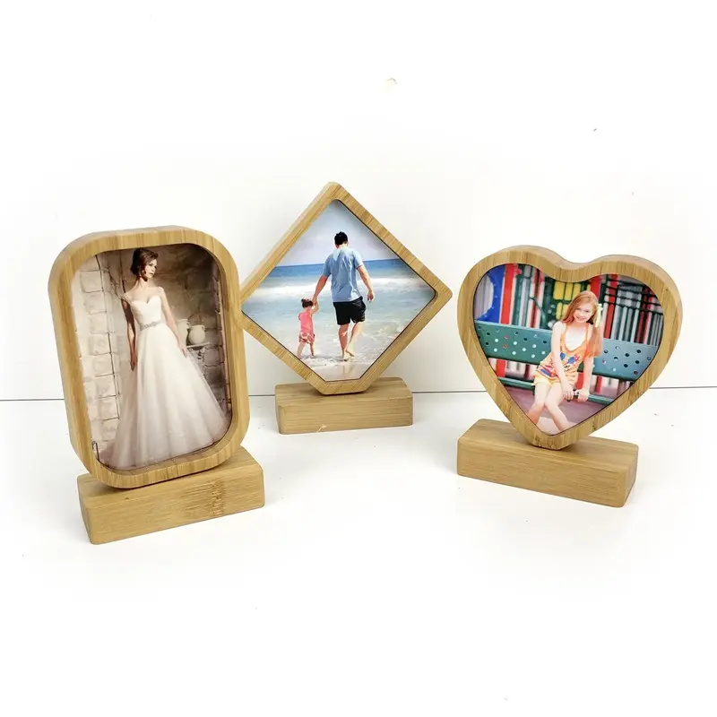 Sublimation Blanks Bamboo Wooden Display Photo Frames For Custom Home Hotel Decor