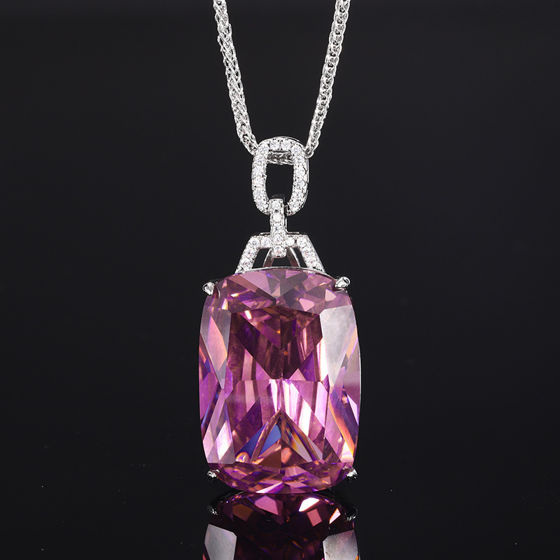 Pendentif rose séchée en platine avec chaîne Chopin