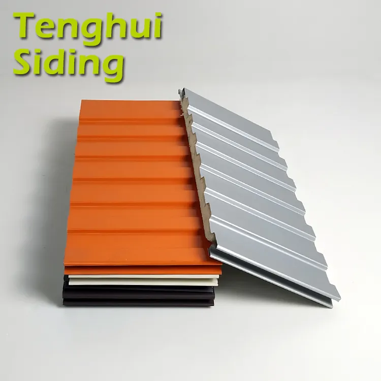 Tenghui बाहरी प्रकाश वजन थर्मल पु सजावट इन्सुलेशन दीवार cladding fasade पैनल 16mm कोटिंग सैंडविच पैनलों