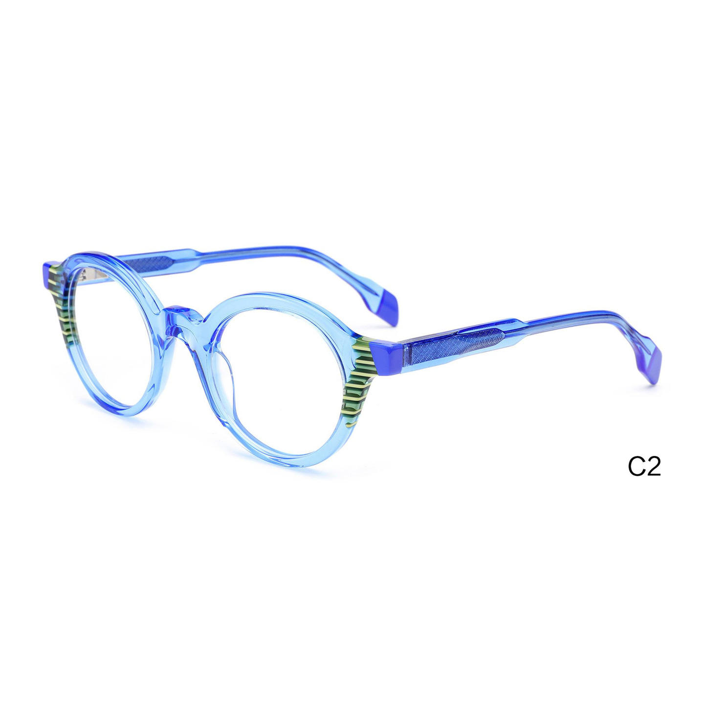C2-transparent azul y verde multicolor