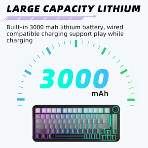 Keywin TK83คีย์บอร์ดแบบกลไก RGB สำหรับ4.0, คีย์บอร์ดแบบกลไกการเล่นเกมแบบไร้สายการไล่ระดับสีแบบมี Gateron kailh สลับกัน - Product Image 4