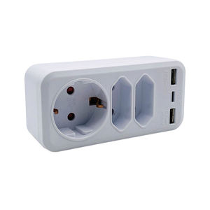 Enchufe de pared multifunción estándar europeo con adaptador USB Enchufe de toma de corriente múltiple con adaptador de viaje Usb Enchufe DE LA UE de Alemania - Product Image 1