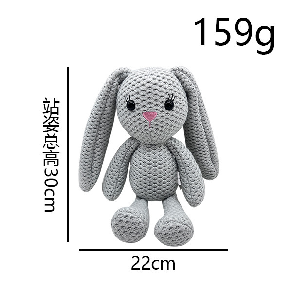 Lapin femelle gris tricoté