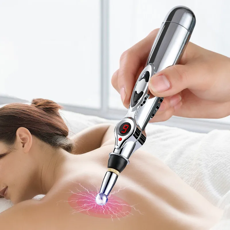 Stylo de Massage à 3 têtes d'acupuncture corporelle, stylo d'énergie méridienne électronique