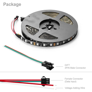 DC12V 5เมตร WS2811พิกเซลนำแถบแสงแอดเดรส30/48/60 Leds/m สีเต็มรูปแบบ WS2811 IC 5050 RGB ฝันสีนำเทปโคมไฟ - Product Image 4