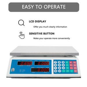 Báscula Digital para verduras, balanza electrónica de 66lb, 30kg, para tienda de venta al por menor