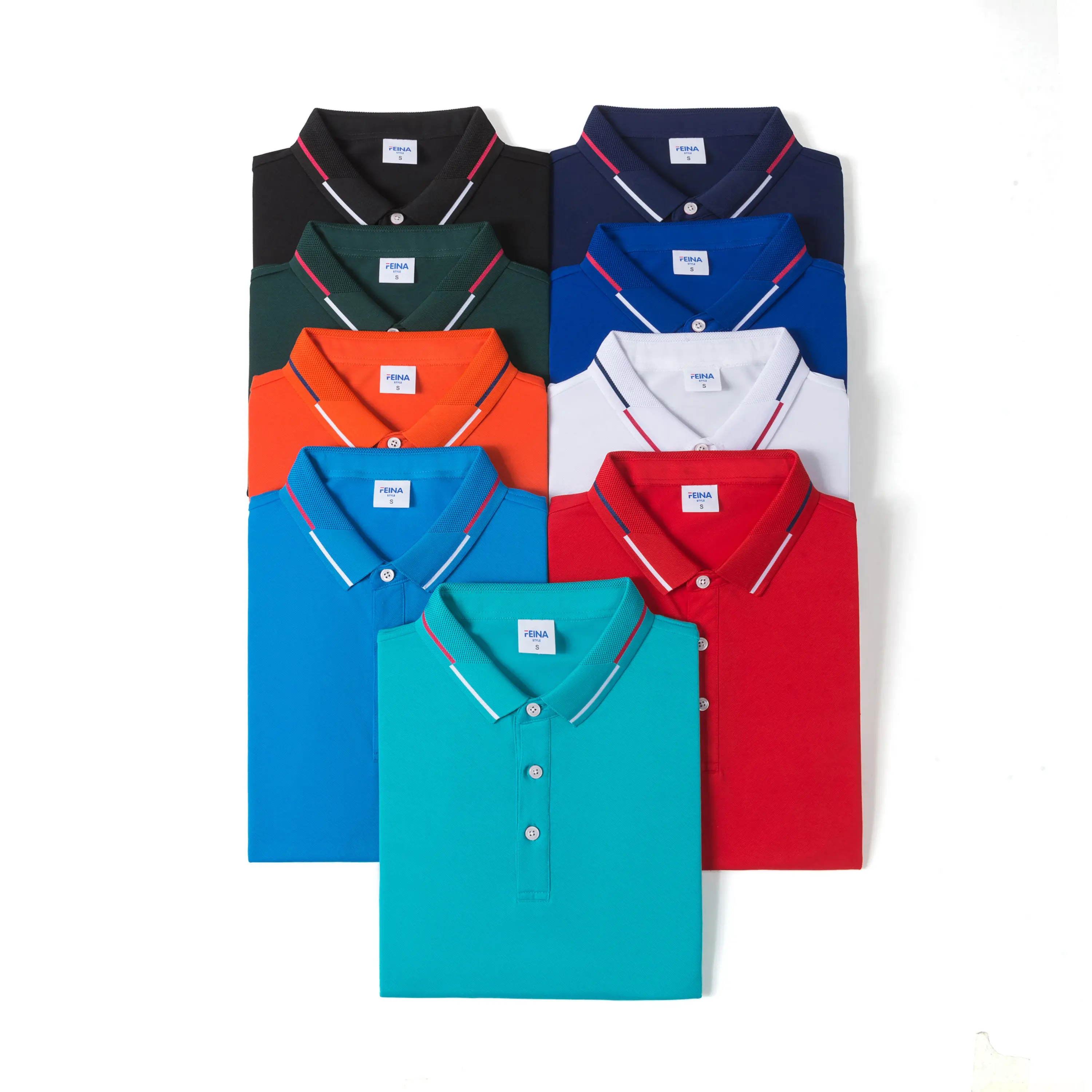 Camiseta de algodón azul marino personalizada para hombre Golf Fit Polos Camisa Bordado Logo manga corta polo