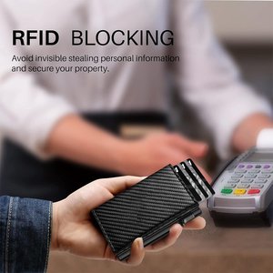 Hot bán Slim tối giản nhôm phía trước ví túi với RFID chặn Pop Up trường hợp và thẻ tín dụng ví - Product Image 3