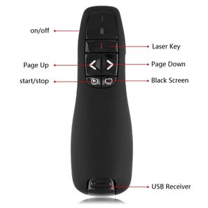 Senza fili PPT Presenter puntatore laser penna di controllo remoto R400 PowerPoint 2.4G Controller con ricevitore USB per Windows Computer - Product Image 5