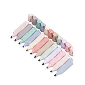 Proveedor personalizado popular sin sangrado nuevo diseño color pastel suave punta de cincel Biblia rotulador marcador conjunto resaltador cuadrado - Product Image 1