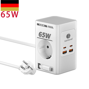 高品质2 USB 2 C型垂直电源插座多功能塔式电源板10A额定电流2便携式扩展插座 - Product Image 1