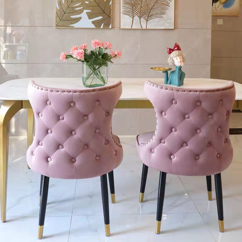 2021 luxury design leather Wood Cane Button classic styling curve throne Dining Chairs event wedding with buttons