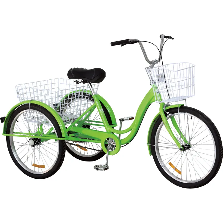 Triciclo de tres triciclos para adultos, venta al por mayor, triciclo usado para adultos, triciclo para adultos con cesta trasera