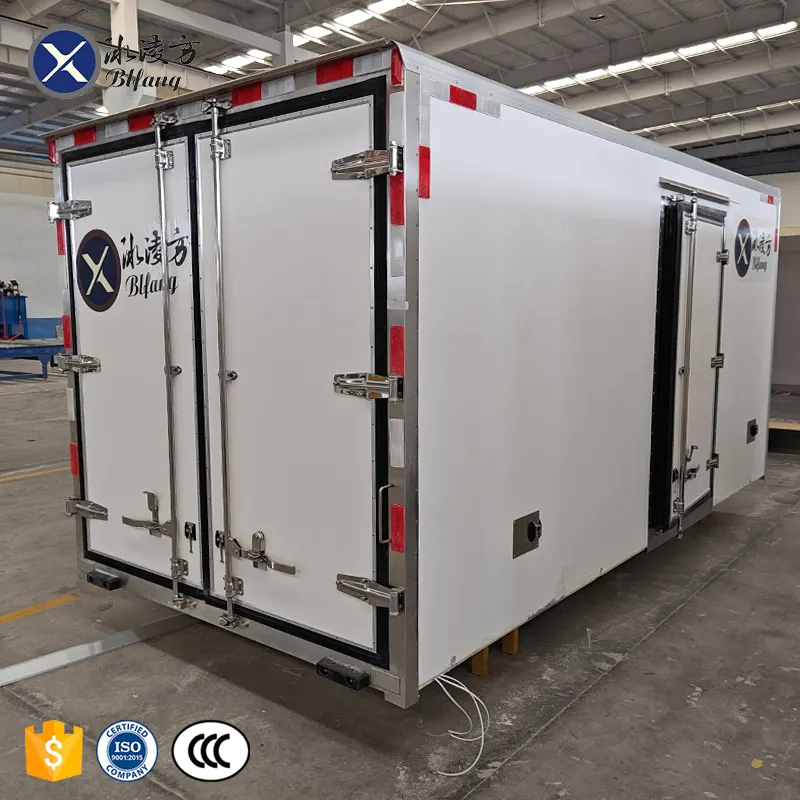 Fabrika fiyat CKD kamyon vücut GFRP PU köpük taşıma gıda yalıtımlı satış için sandviç panel soğutmalı kamyon vücut kutusu