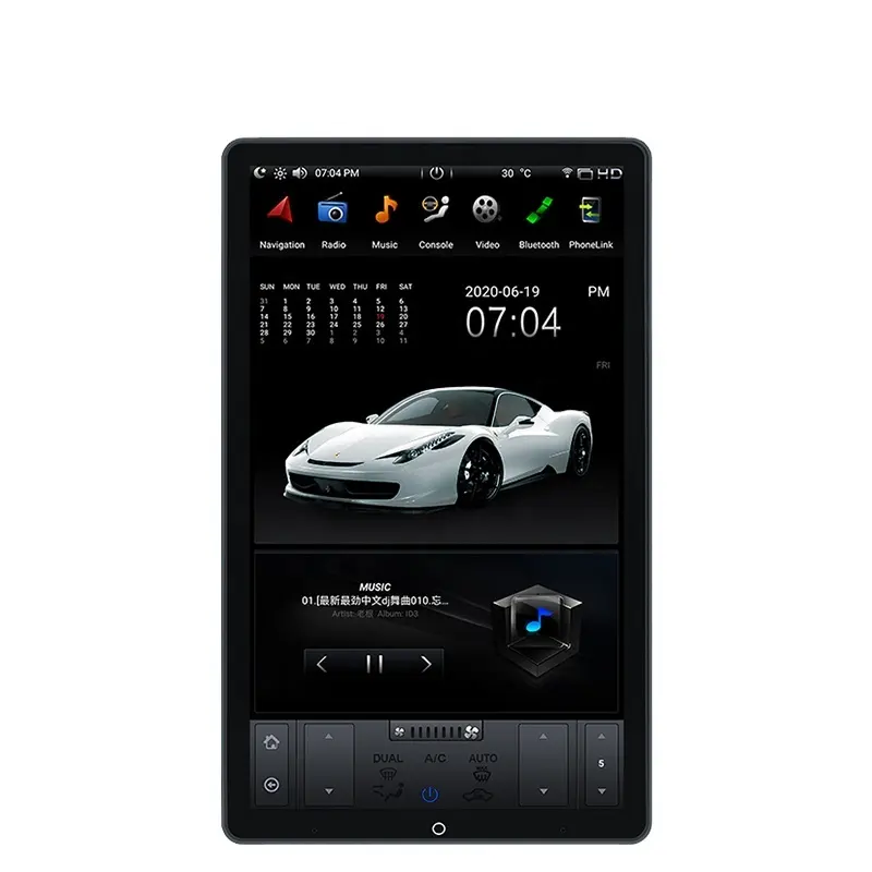 Dispositif de suivi GPS de voiture à écran Vertical Android avec Microphone pour universel
