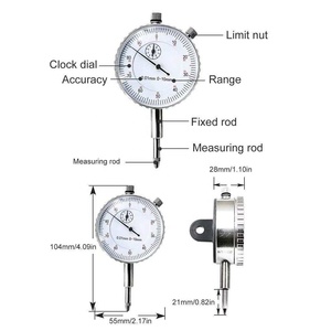 Mechanical <strong>Pointer</strong> Dial Indicator, Measure Instrument Tool, Gauge Meter Precise 0.01mm Resolution - Product Image 3