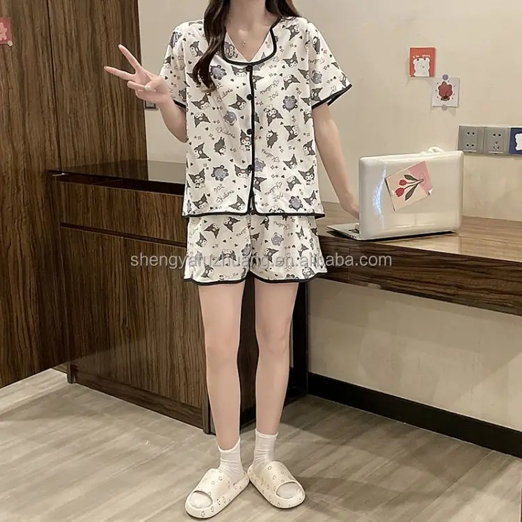 High quality sexy women's pajamas silk pajamas sexy lace women's elegant casual pajamas