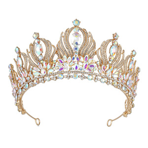 มงกุฎของเจ้าชาย Elegante De Cristal de lujo barroco En 8 colores Para mujer Boda Nina Fiesta de cumpleanos Corona accesor