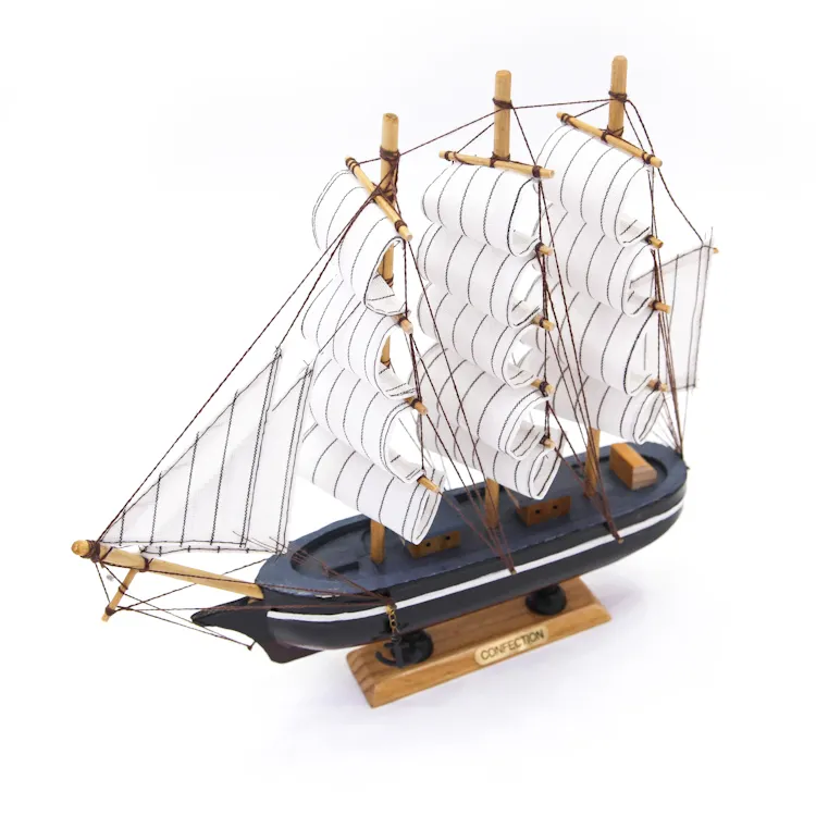 木製航海家の装飾デスクボートモデル木製の手作りオフィス装飾
