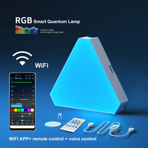 Modern APP üçgen kuantum işık LED duvar lamba RGB akıllı Pick ritim atmosfer ışığı oyun odası yatak Bedhead dekorasyon - Product Image 5
