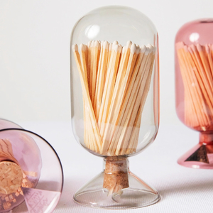 Maç Cloche şişe fabrikadan kişiselleştirilmiş Logo renkli Matchsticks cam şişe maç kavanoz maçlar olmadan