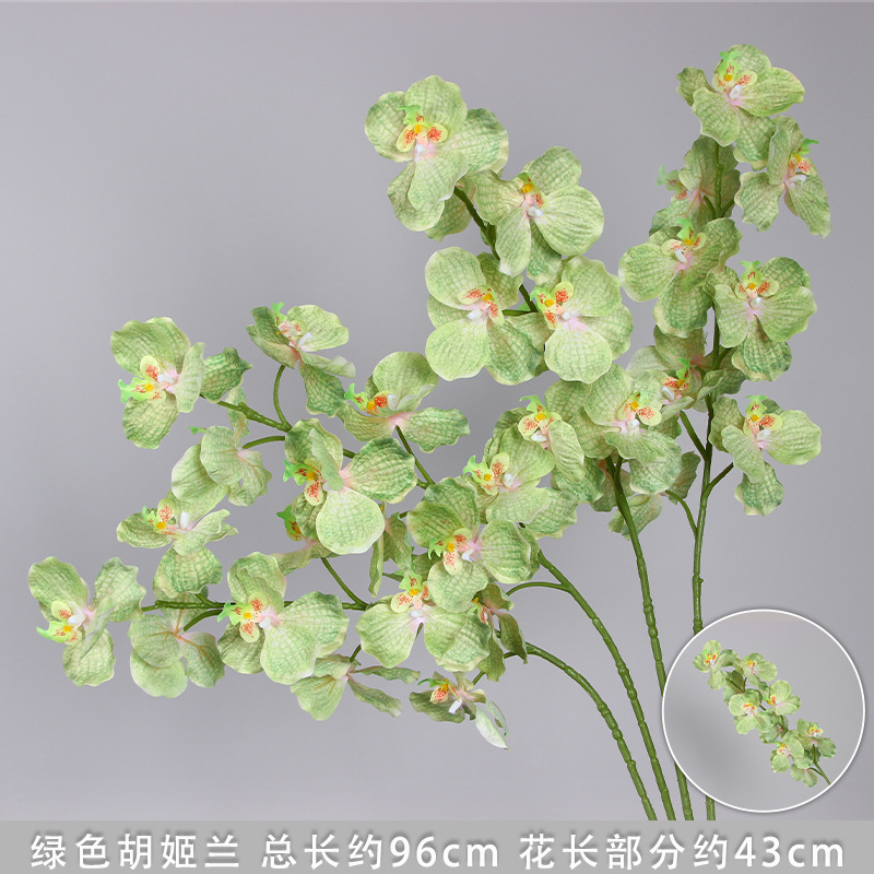 Branche d'orchidée verte à 9 têtes