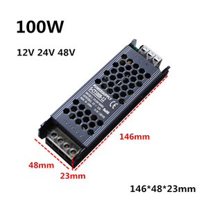 Alimentatore per ingegneria a striscia lunga a tensione regolata da 100W trasformatore da 220VAC a DC12V/24V/48V per barra luminosa a LED S-CT100B-12 - Product Image 2