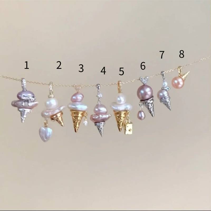 Collier coeur glace doré 2 (perle d'imitation)