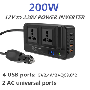 改造された正弦波カーパワーインバーター200wホームDc 12v to Ac 220vサポートUSB 2.4タイプ-c 3.0充電カーパワーサプライ充電器 - Product Image 6