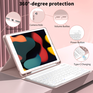 קנקה עיצוב חדש מקלדת מקרה מגנטי ipad 10.2 אינץ עם חריץ עיפרון לקבל odm/oem מסוגנן כיסוי לוח עבור ipad 7 ה-8 9