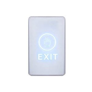 Mini pulsante di uscita della porta in plastica bianca per il controllo degli accessi forma lunga 12V Touch exit pulsante appartamento interruttore di rilascio usato - Product Image 1