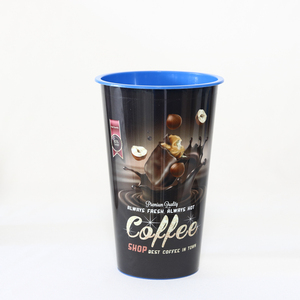 Cheap Price <strong>IML</strong> Custom Logo PP <strong>Cups</strong> with Lid and Straw - Product Image 4