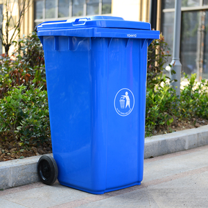 Environmentally friendly custom color coded <span class=keywords><strong>240liter</strong></span> 240L gray outdoor bin plastic dustbin for parks