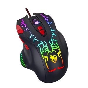 TWOLF G550 Mouse da gioco cablato 8 pulsanti retroilluminati programmabili RGB 7200DPI luce ottica LED USB destra Opt per PC giochi per Computer - Product Image 1