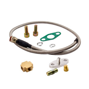 MaXpeedingrods אוניברסלי טורבו Gt45 מגדש טורבו + שמן הזנת שורה שמן ניקוז להחזיר קו T3 T4 T3T4 T04E <span class=keywords><strong>T04B</strong></span> רכב טורבו מטען קיט