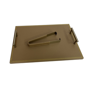 定制皮革托盘中密度纤维板矩形金属托盘桌面储物托盘 - Product Image 2